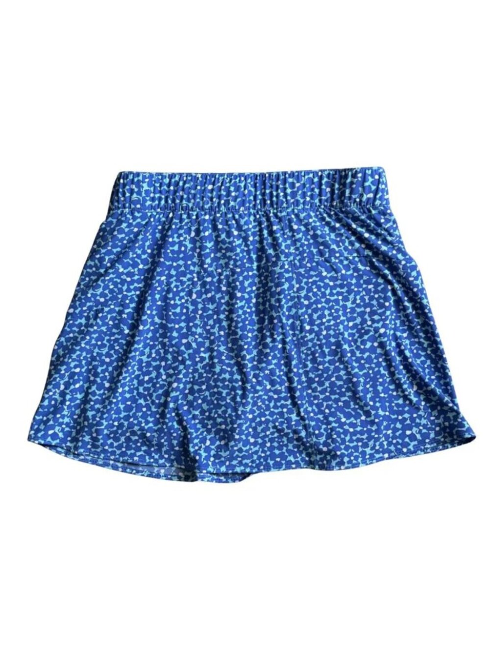 T by Talbots Blue Print Stretch Skort Zip Pockets Petite Medium Pull-On - Picture 3 of 6